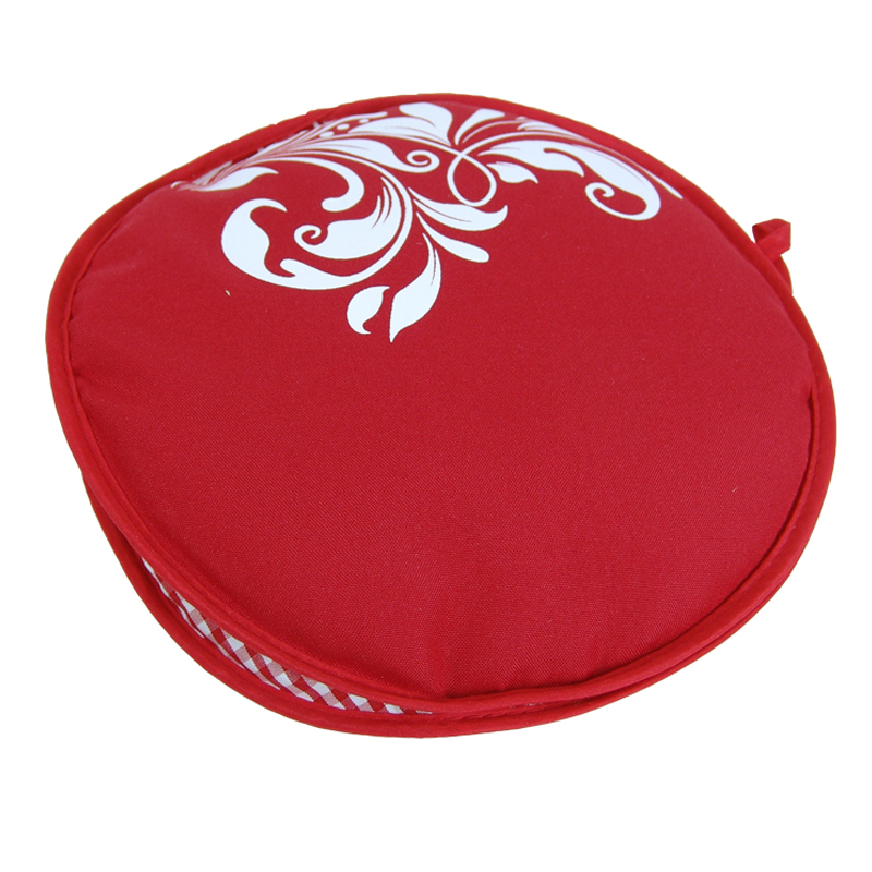 Tortillero de poliéster La Tortilla Oven™ con diseño floral color rojo