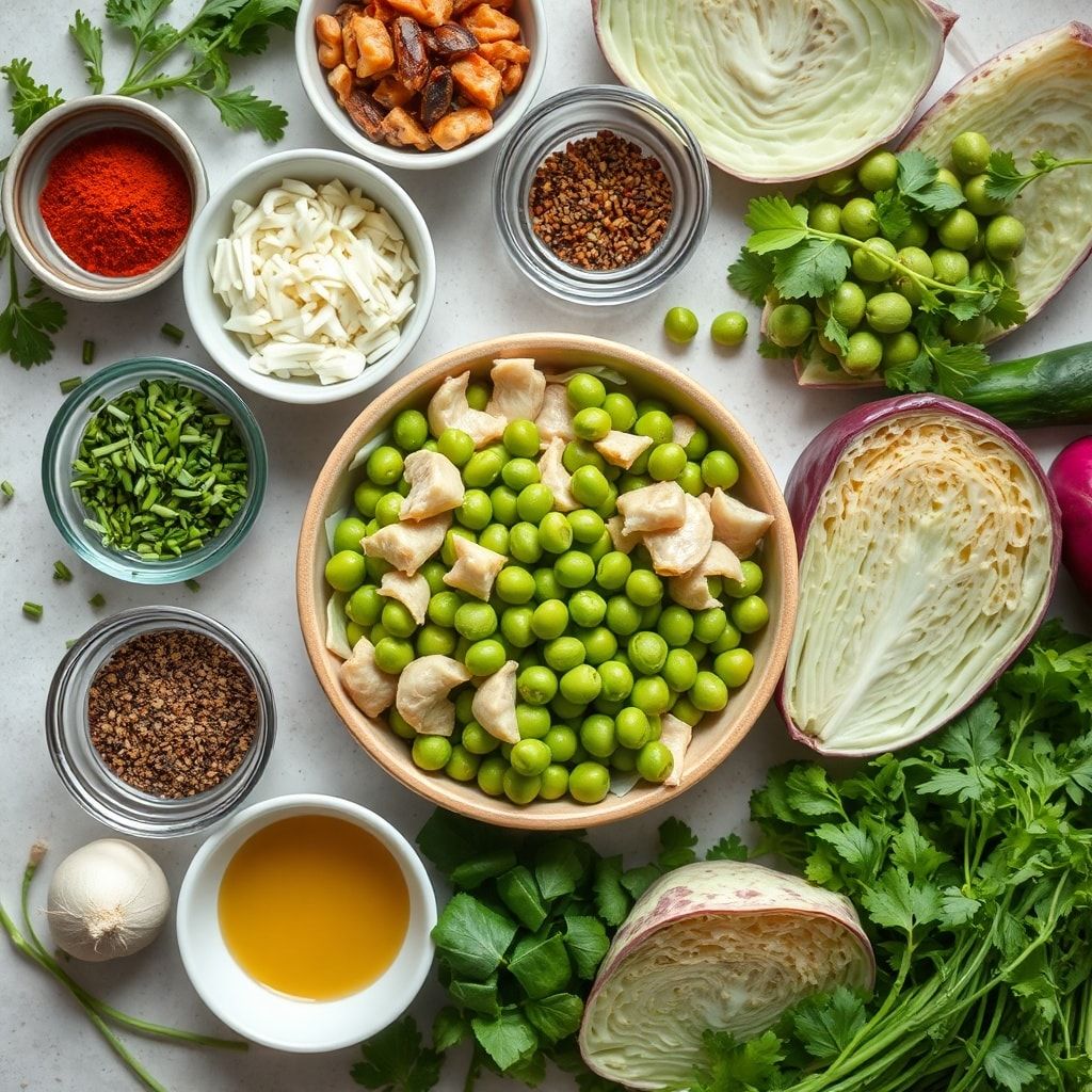 Ingredients for Cabbage Edamame Salad – Quick Homemade Lunch Under 30 Minutes