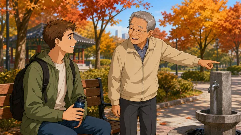 Beginner Korean conversation: asking at a park