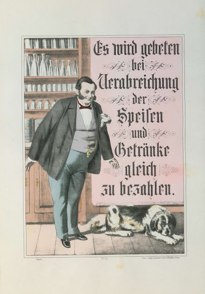 Wirtshausmotiv mit Spruch