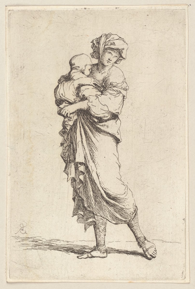 Young Mother Carrying an Infant 1656   1657