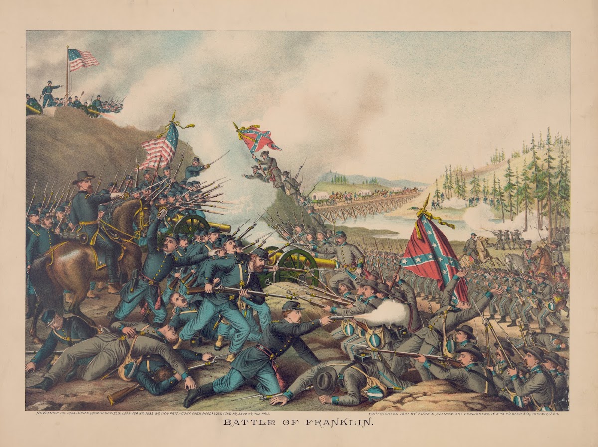 Battle of Franklin November 30 1864 Union Gen Schofield  Conf Gen Hood  1891