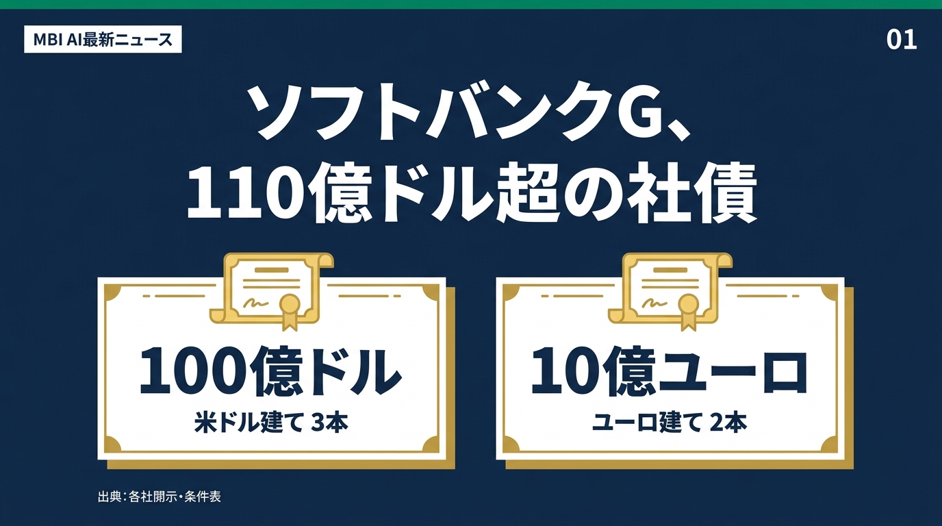 スライド01 ソフトバンクG、110億ドル超の社債