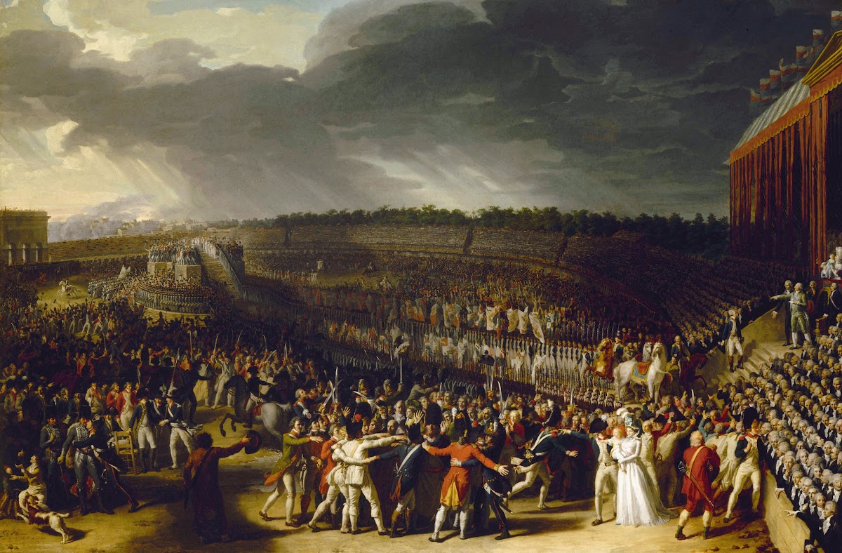 La fête de la Fédération le 14 juillet 1790 au Champ de Mars actuel 7ème arrondi