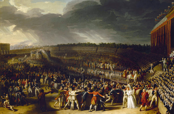 La fête de la Fédération le 14 juillet 1790 au Champ de Mars actuel 7ème arrondi