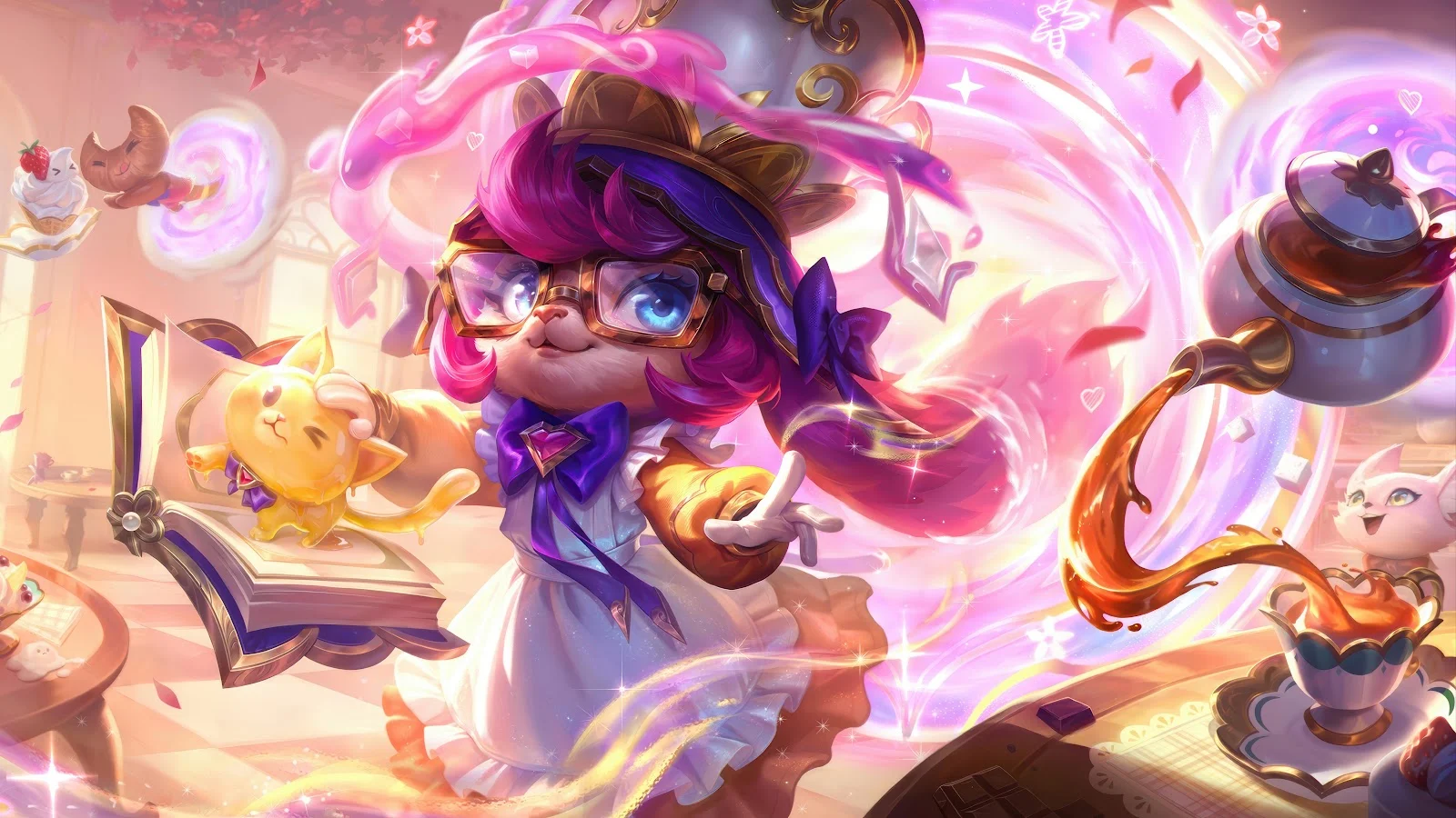 Cafe Cuties Lulu League Of Legends - Digital Fantasy Art 8K Wallpaper (7680x4320)