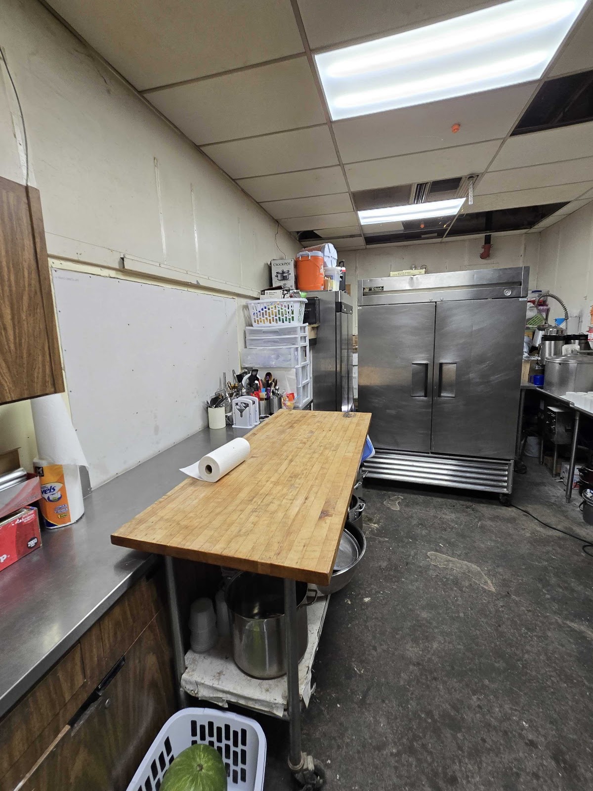 Kitchen corner with new wall panel — completed