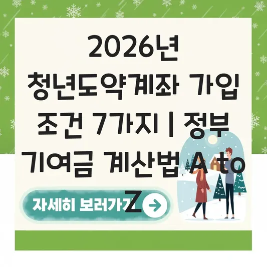 청년도약계좌 가입 조건 및 정부 기여금 계산 대표 이미지
