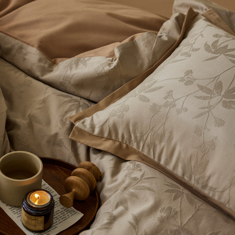 Baumwoll-Bettwäsche-Set, 4-teilig, Blumenmuster, Herbst/Winter