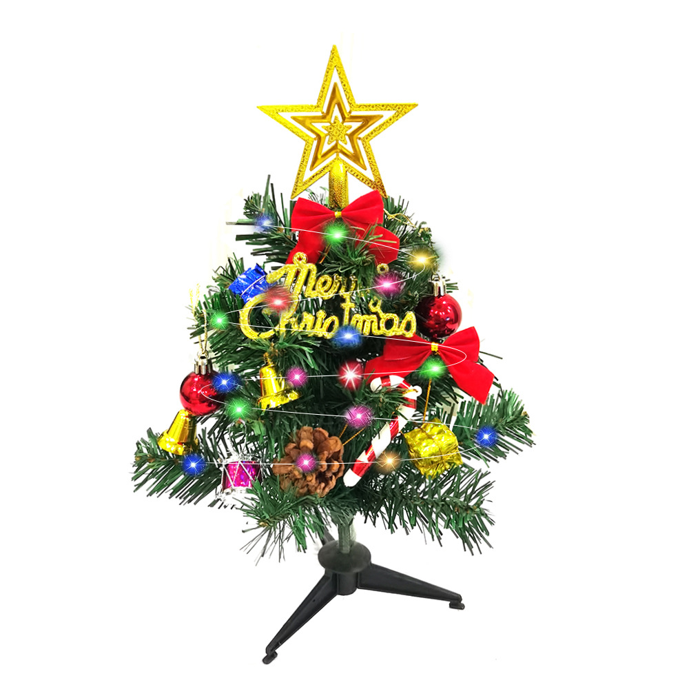 Mini-Weihnachtsbaum-Set mit Beleuchtung und Schmuck