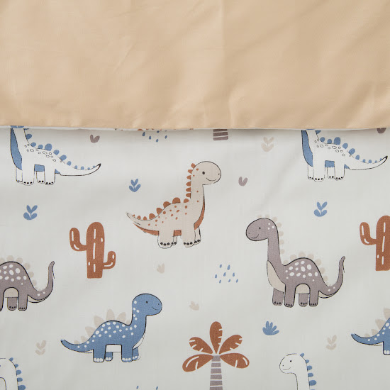 Детское сменное постельное белье 4 эл Twins Satin Limited Dino Tropics серый/синий