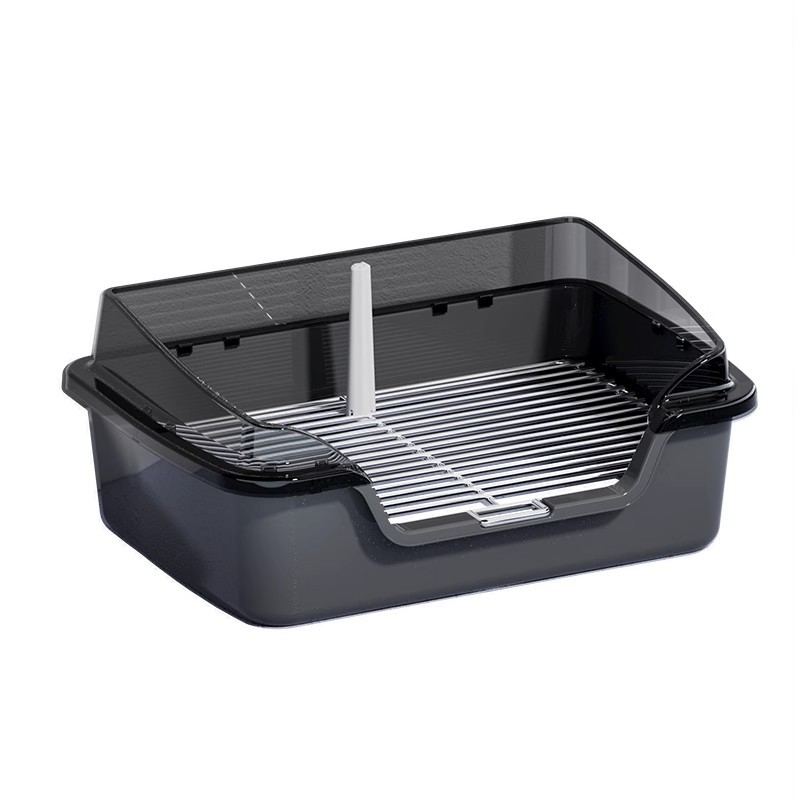 Raised dog toilet set with grid and fence