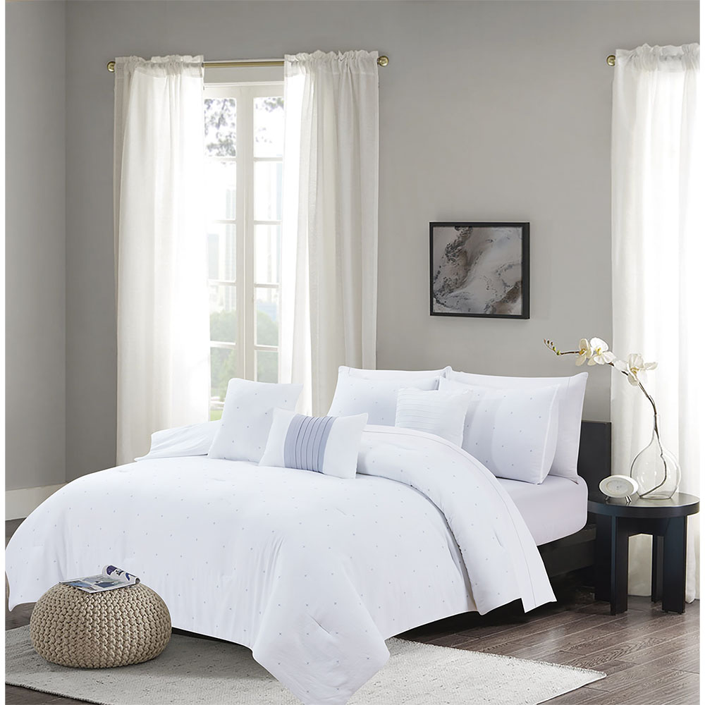 Set de edredón king de poliéster Serene™ Crescent color marfil, 10 piezas