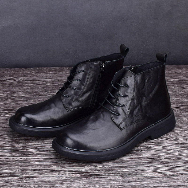 Men's Leather Boots, Lined, Non-Slip