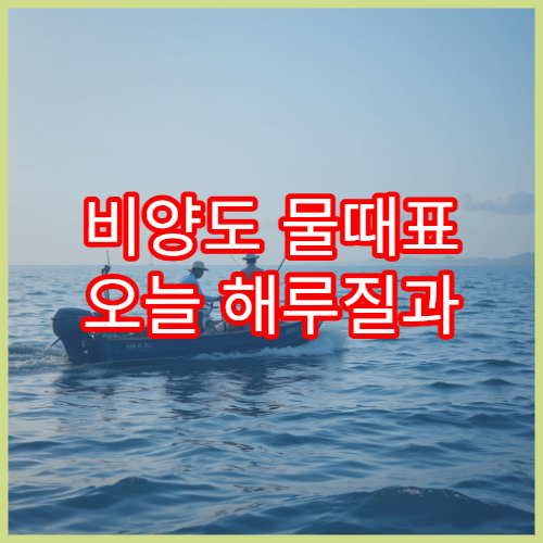비양도 물때표 오늘 해루질과 조개잡이 가능한 시간 안내