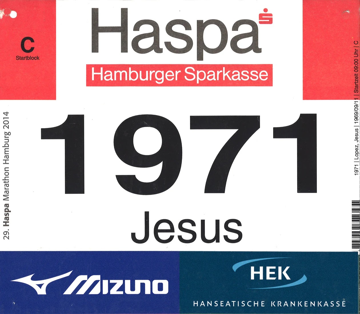 Dorsal de Hamburg Marathon