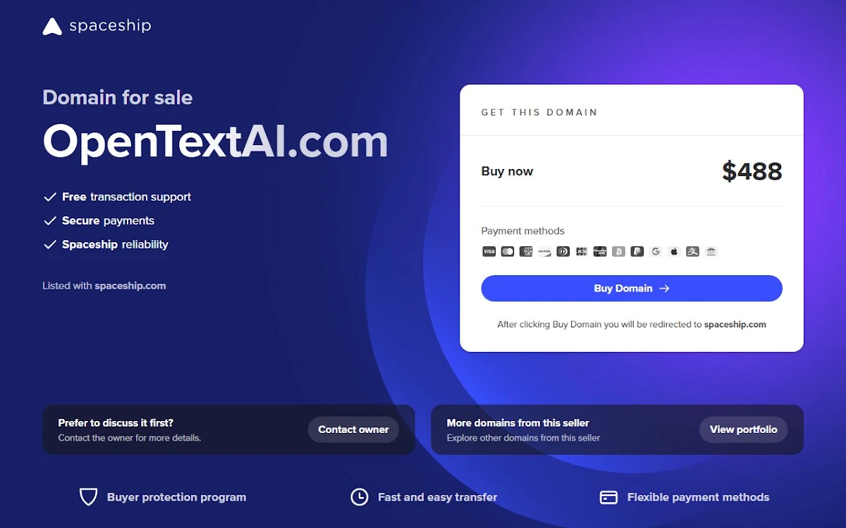 Captura de Open Text AI