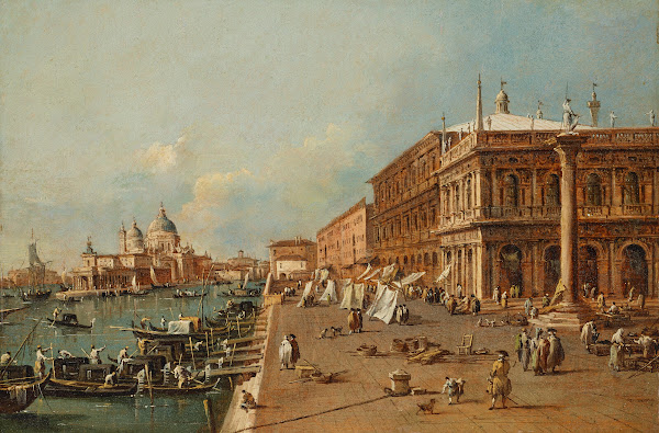 Venice The Molo with the Libreria the Punta della Dogana and Santa Maria della S