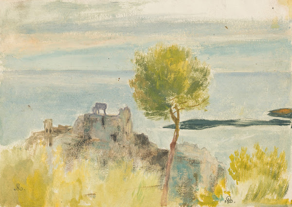 Paysage méditerranéen aux deux ovins