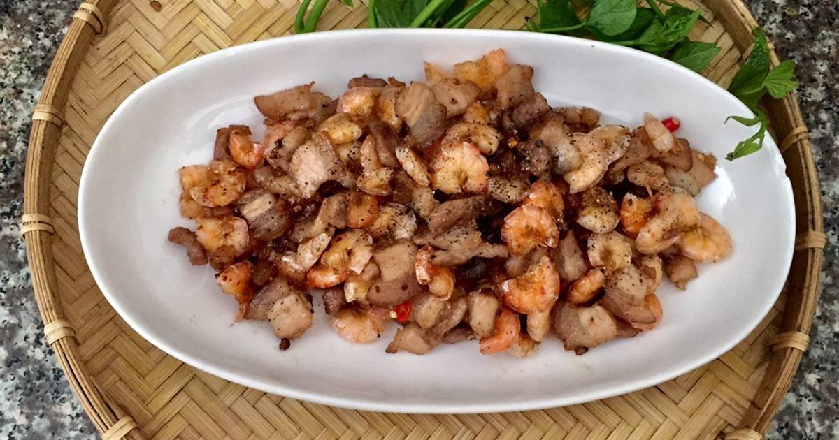 Tép bạc sông rang thịt ba chỉ