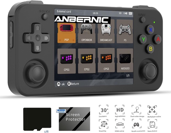 Anbernic RG35XX H Consola Portátil Horizontal con Doble Stick Analógico