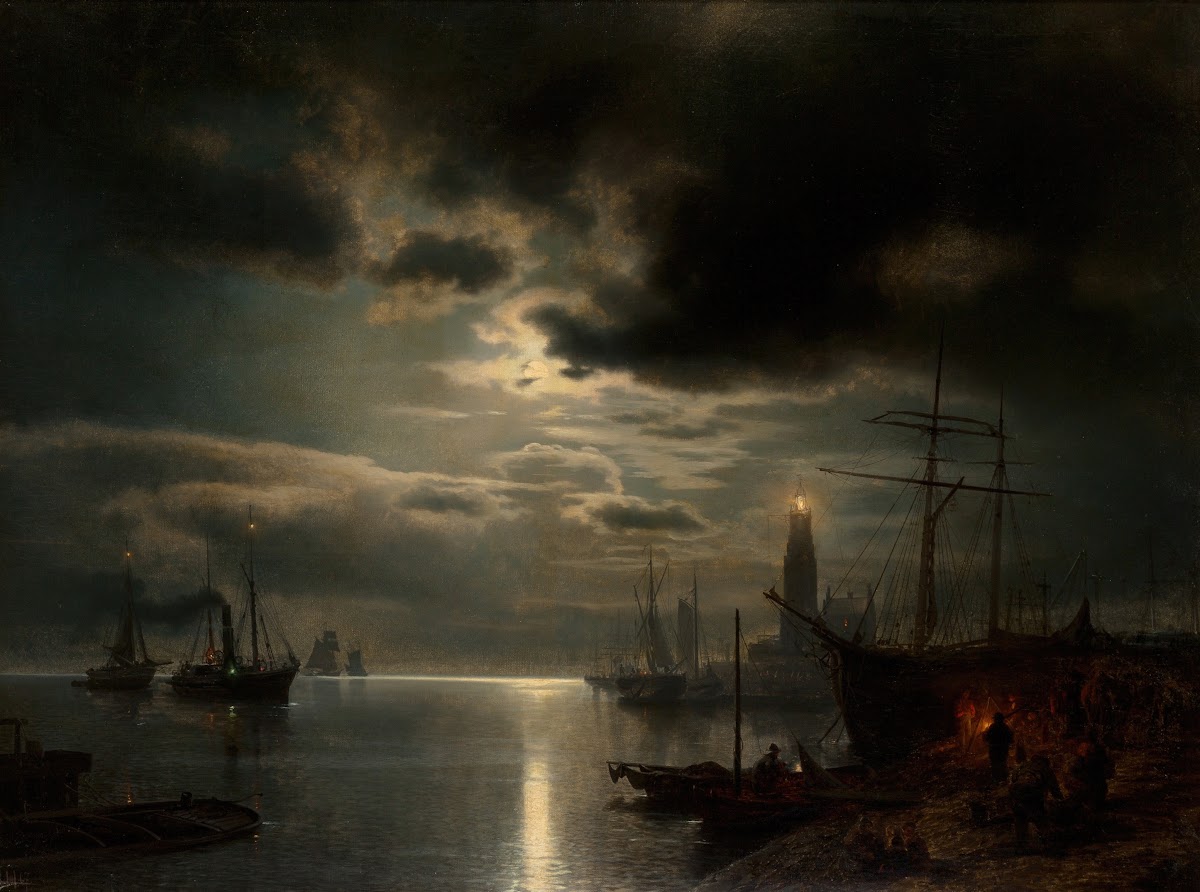 A Moonlit Harbor 1867
