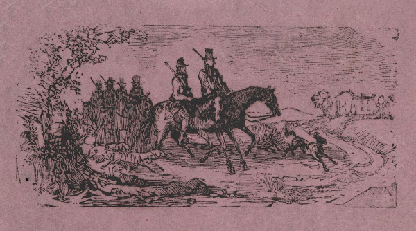 Horsemen and dogs
