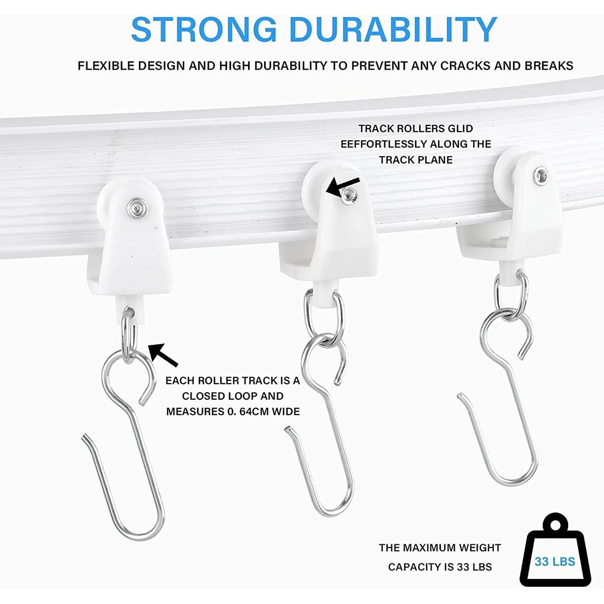 Bendable Curtain Track, PVC, 2 m