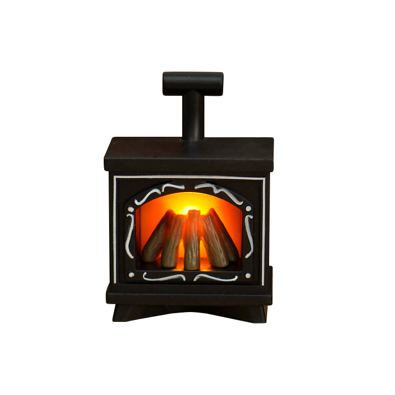 LED fireplace night light in retro style