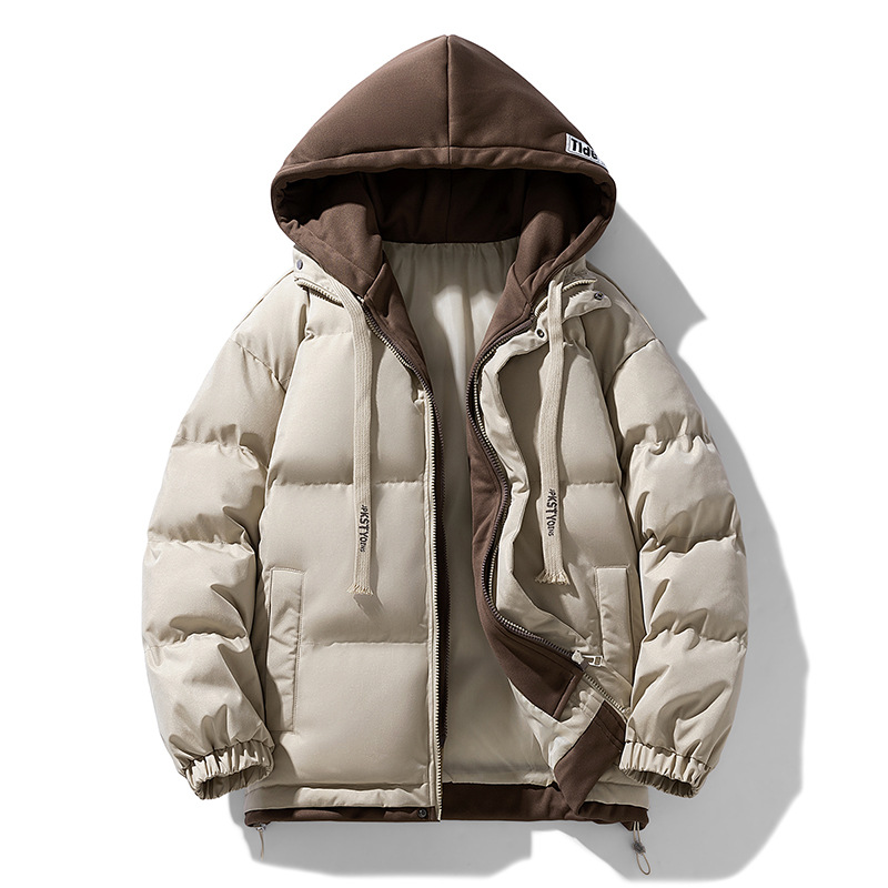 Insulated men's winter jacket, hood, loose fit