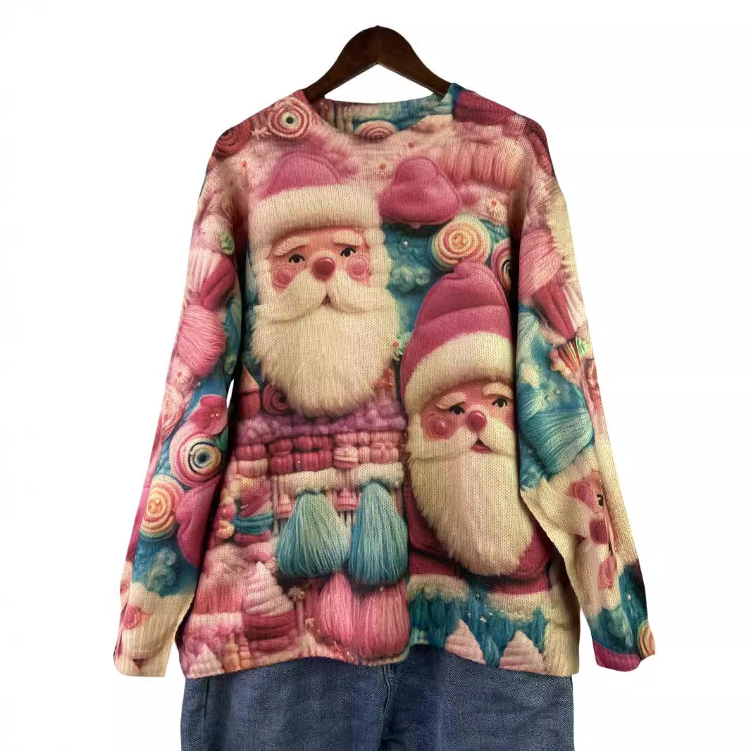 Festive knitted sweater with 3D Christmas motif