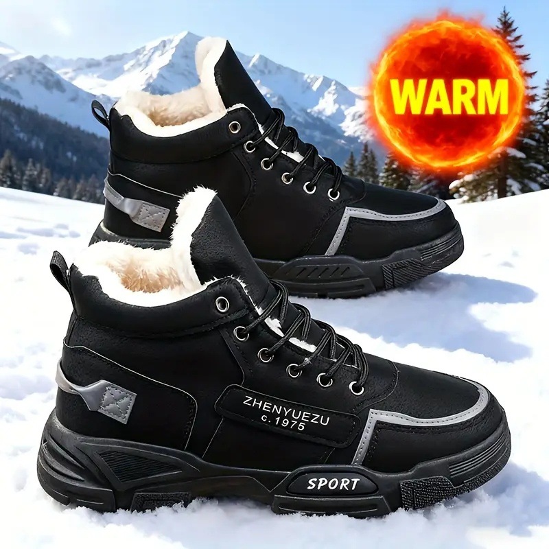 Insulated men's winter boots, high shaft