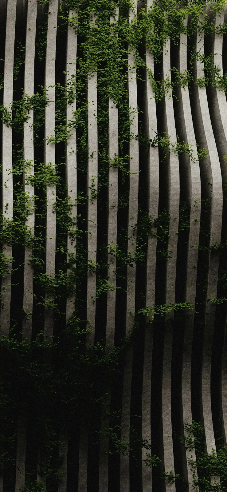 Modern Concrete Wall With Vines - Modern Architecture Photography Full HD iPhone Wallpaper (1090x2360)