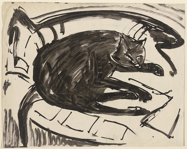 Lying cat ca 1920