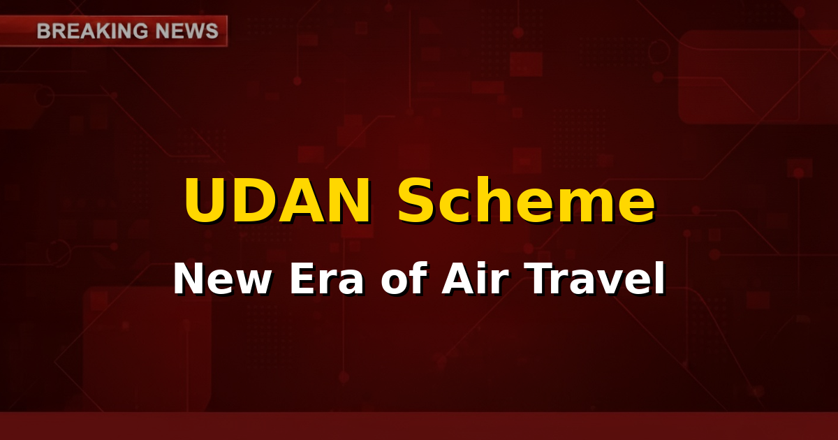 Image depicting an airplane flying over a map of India, symbolizing regional air connectivity under the Modified UDAN Scheme.