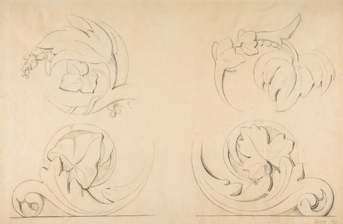 Architectural Motifs Four Rinceaux ca 1875