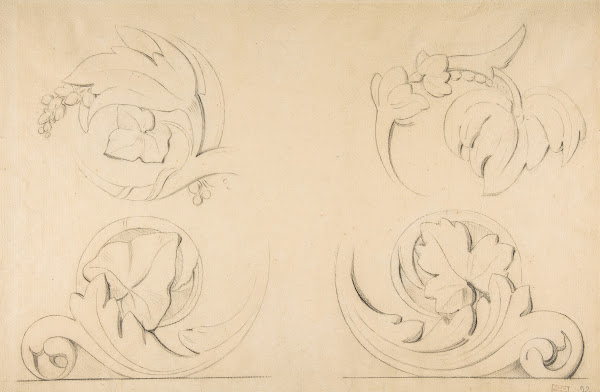 Architectural Motifs Four Rinceaux ca 1875