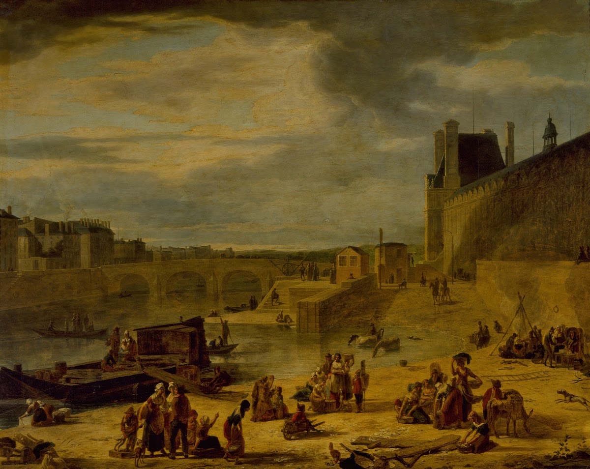 La Grande Galerie Du Louvre Et Le Pont Royal Vus Du Port Saint Nicolas 1800