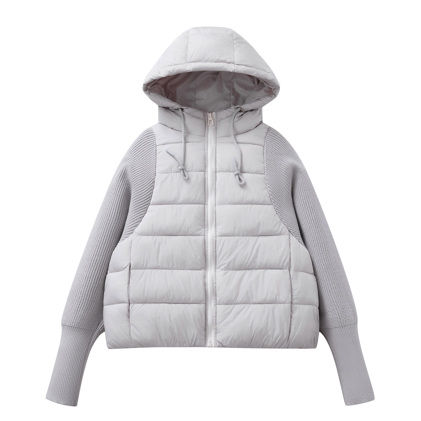 Light women's quilted jacket with hood