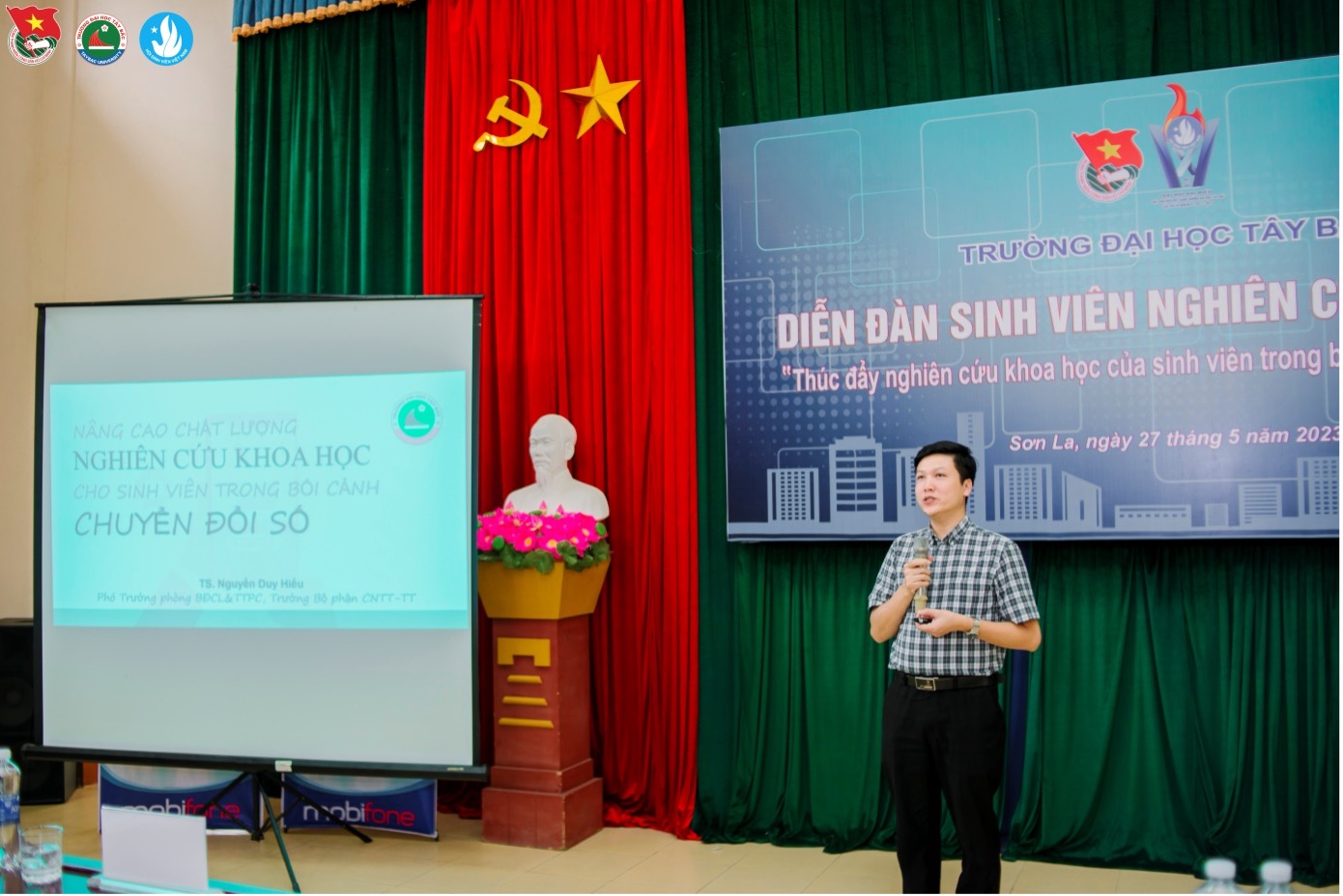 Đoàn Thanh niên - Hội Sinh viên Trường Đại học Tây Bắc tổ chức Diễn đàn sinh viên nghiên cứu khoa học với chủ đề "Thúc đẩy nghiên cứu khoa học của sinh viên trong bối cảnh chuyển đổi số"