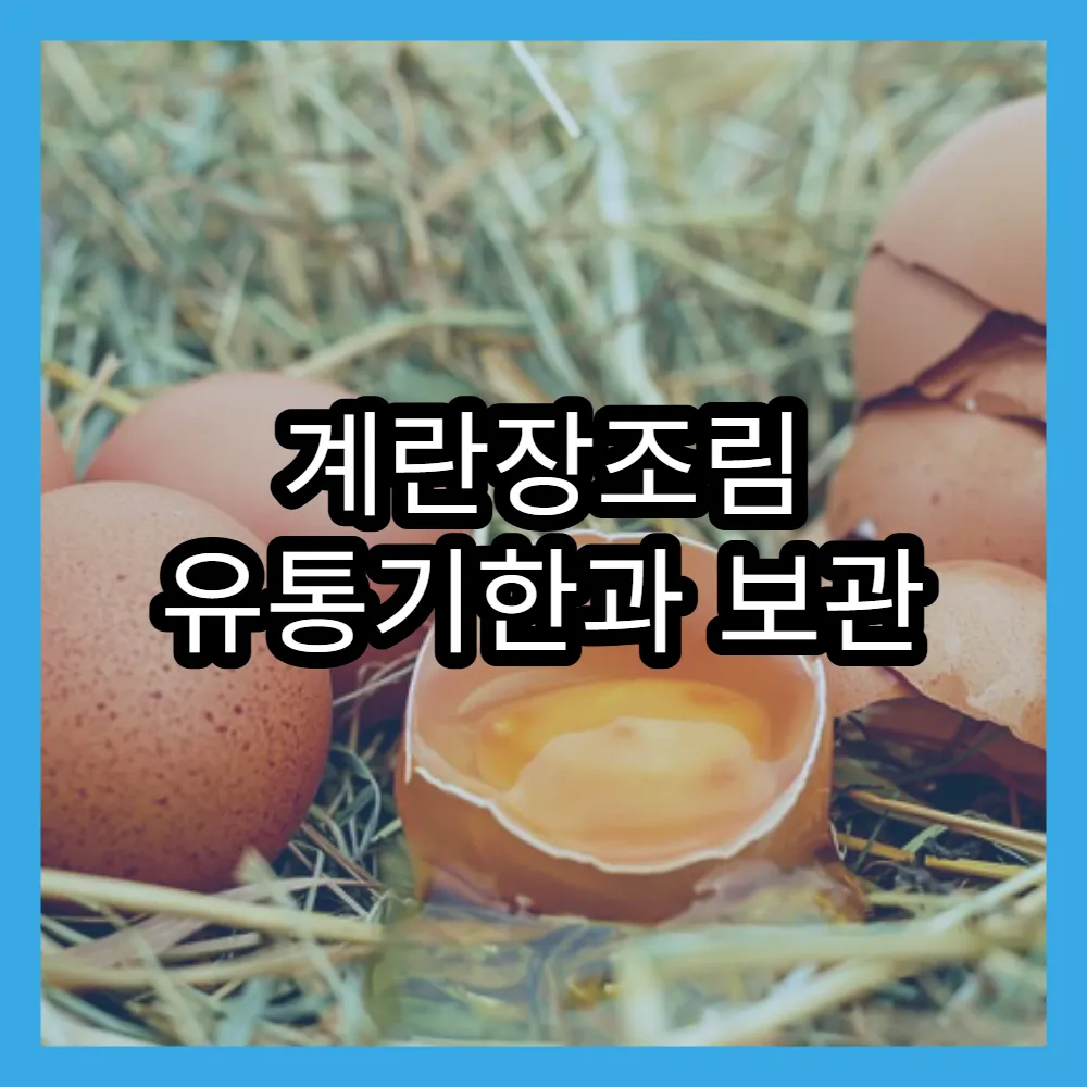 계란장조림 유통기한과 보관 요령