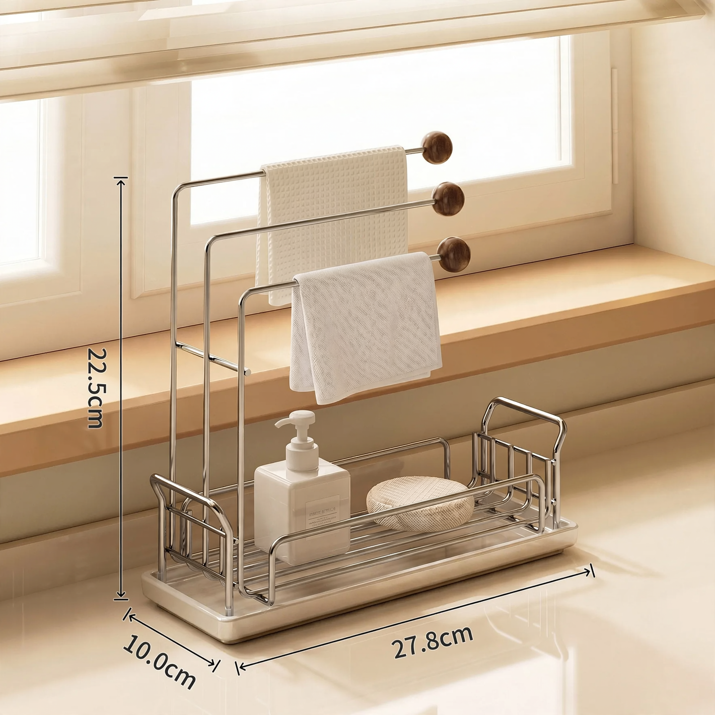 Stainless steel kitchen drying rack for towels