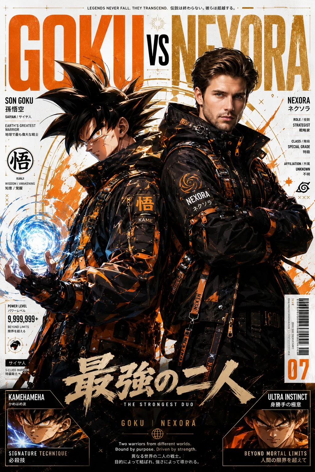 Póster que fusiona anime y moda de lujo