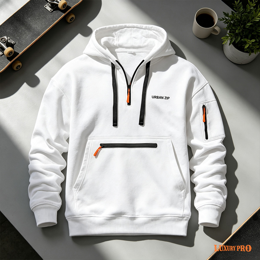 2D‑Zip‑up Pocket Sweatshirt
