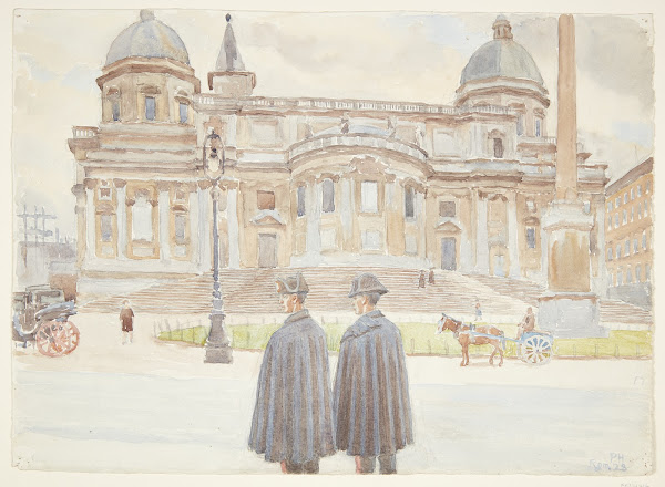 To Karabinierer uden for Santa Maria Maggiore 1928