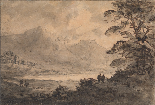 Landscape with Four Figures between 1745 and 1748