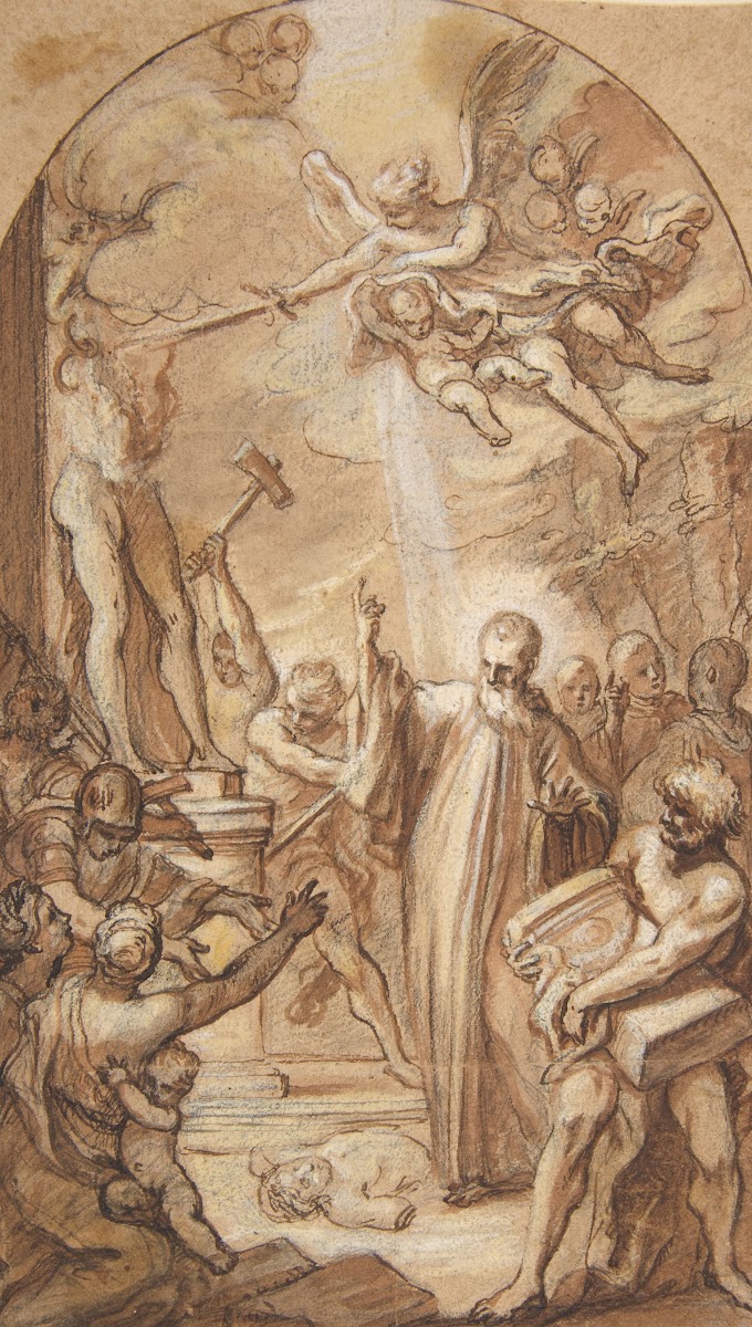 Saint Benedict Orders The Destruction Of Idols At Montecassino 16941759
