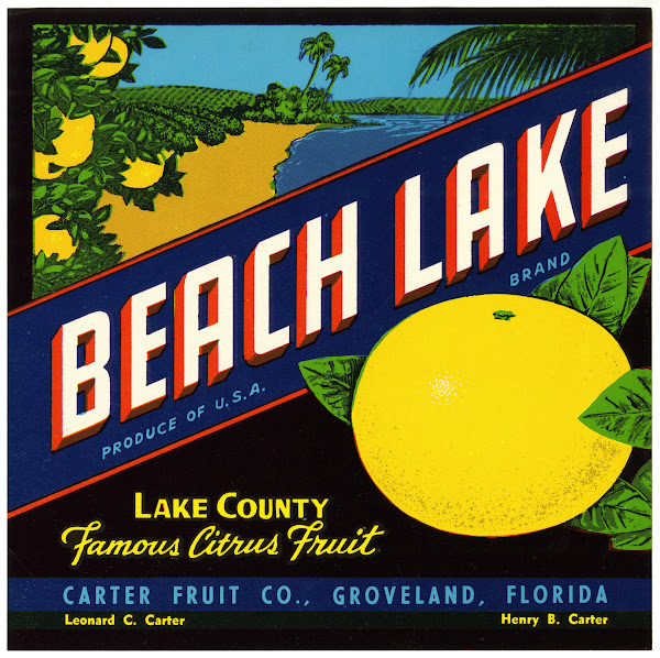 Beach Lake Brand Citrus Label 1930 1950