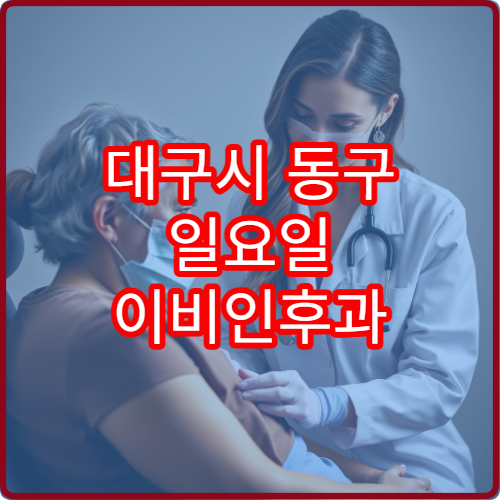 대구시 동구 일요일 이비인후과 진료 가능한 병원을 정리한 유용한 자료