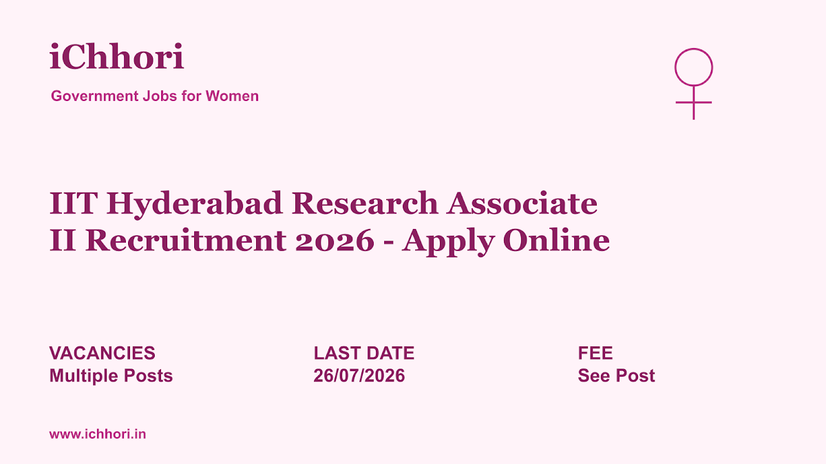 IIT Hyderabad Research Associate II Recruitment 2026 - Apply Online - iChhori